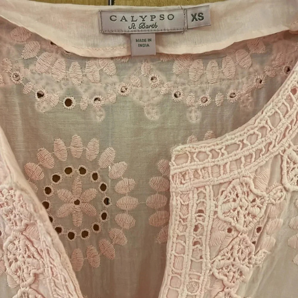 Calypso St. Barth Rondinara Pink Eyelet Dress Size XS - Picture 2 of 3